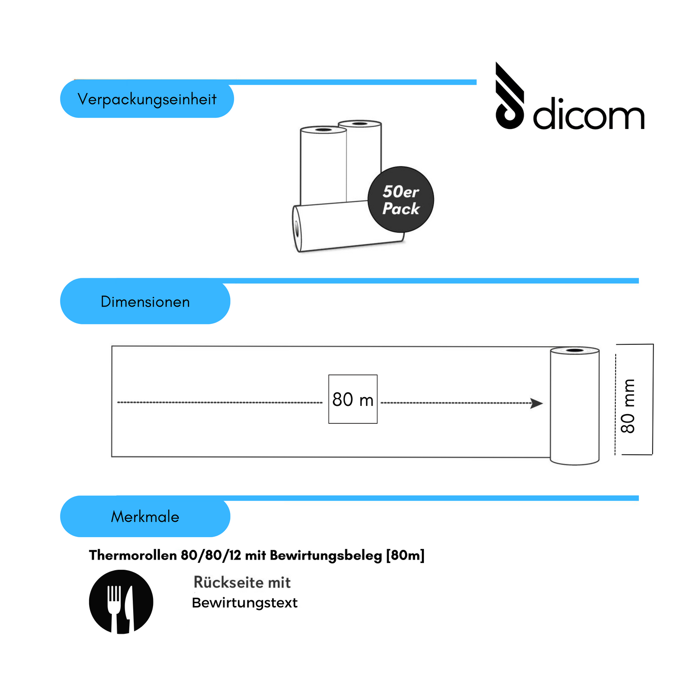 50 TR 80 mm x 80 m x 12 mm mit Bewirtungstext