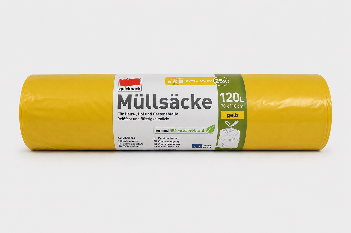 GELBE Müllsäcke 120 L für Haushalt, Garten & Industrie
